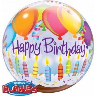 Happy Birthday Balloons & Candles Bubble Balloon 